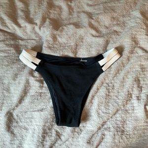 Navy and White Abercrombie & Fitch Swim Bikini Bottom - Size XS